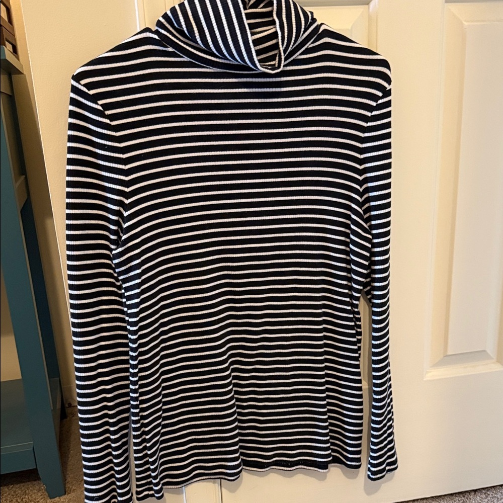 Charter Club Black and White Striped Top